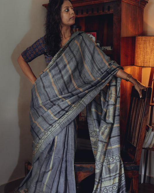 Tussar Silk  Saree (Flat Tussar)