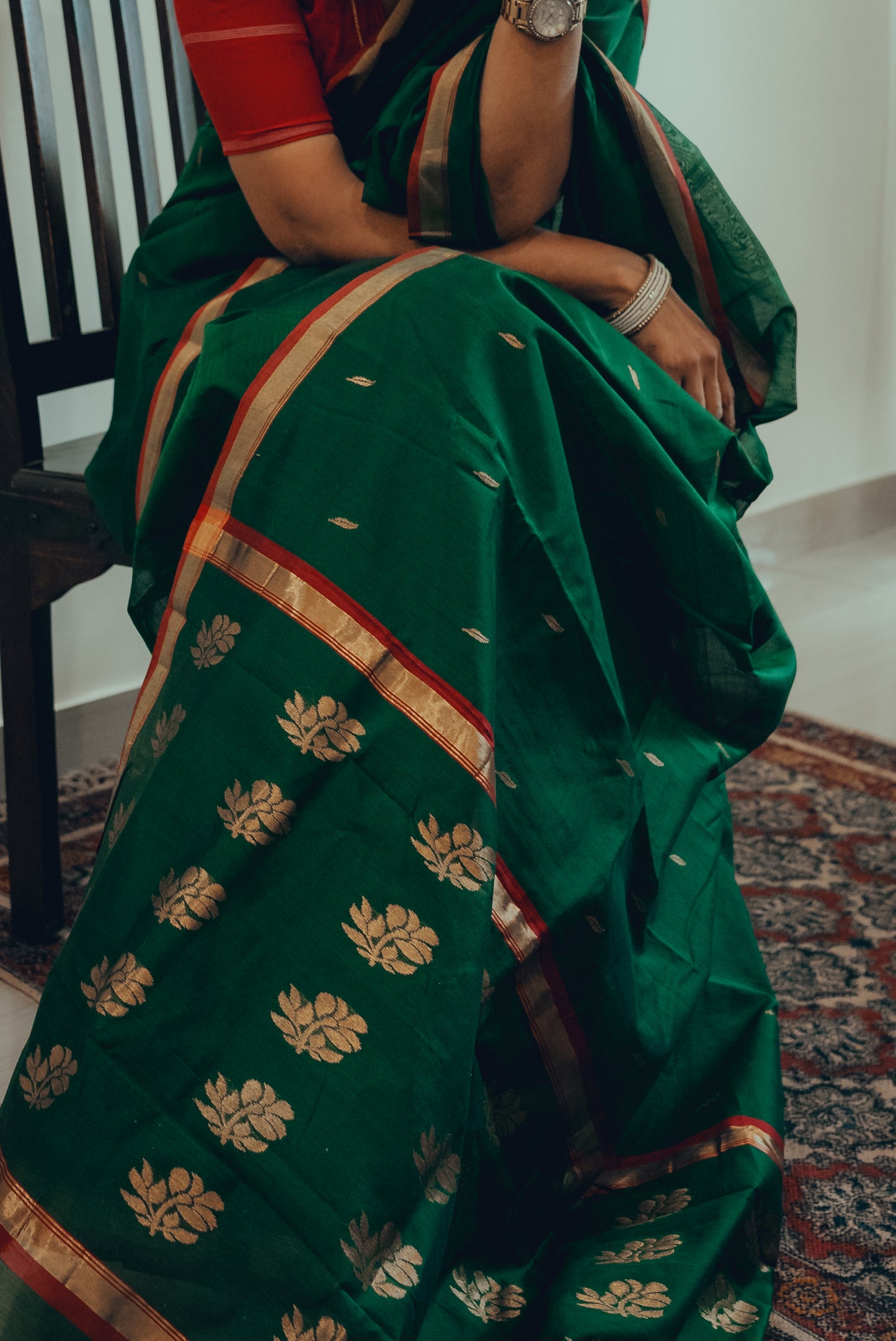 Handloom Zari Work Chanderi Saree