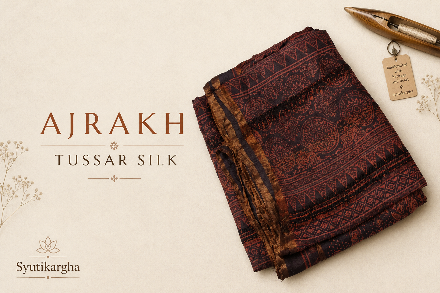 Ajrakh Tussar Silk