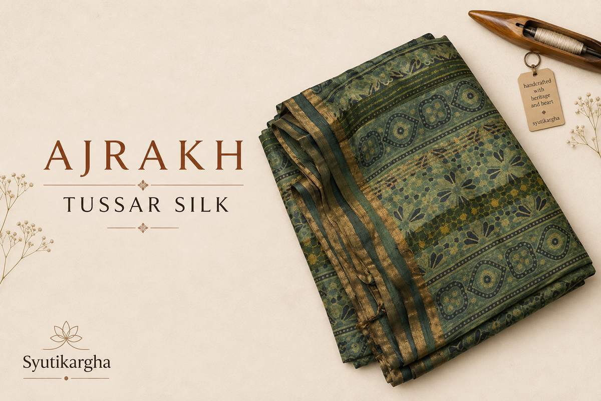 Ajrakh Tussar Silk