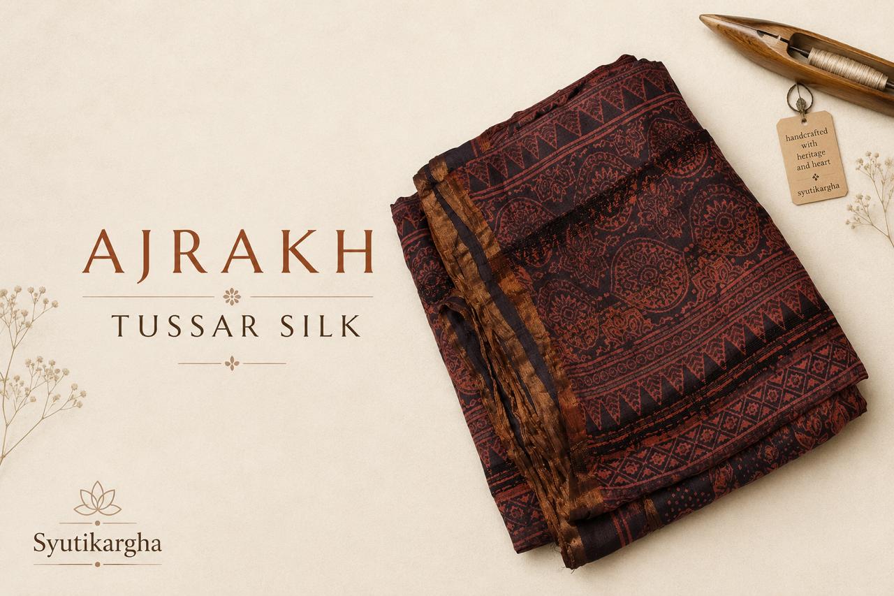 Ajrakh Tussar Silk