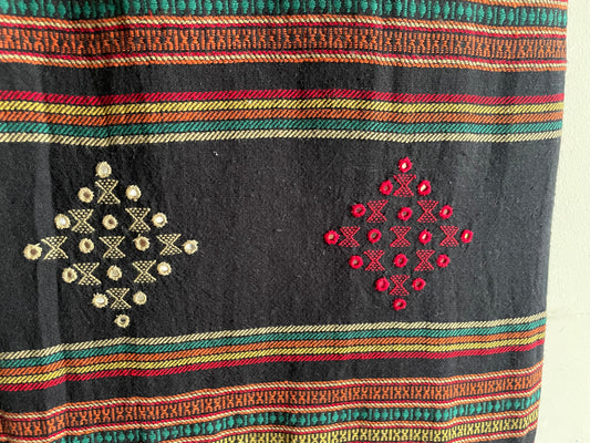 BHUJODI ORGANIC  COTTON SAREE (MIRROR WORK)