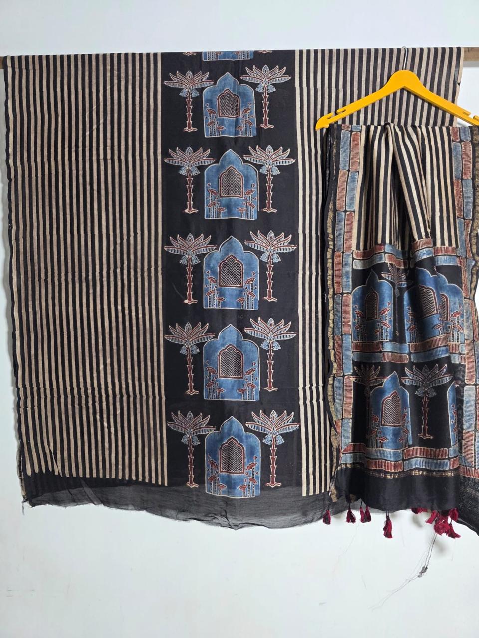AJRAKH CHANDERI SILK HANDBLOCK SUIT SET