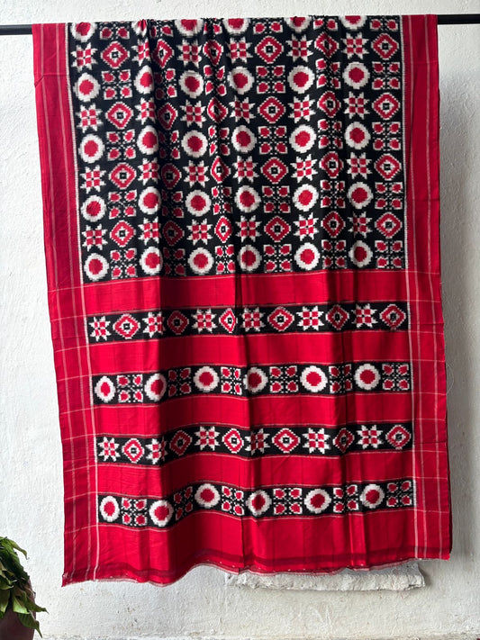Telia Rumal Double Ikkat Cotton Saree