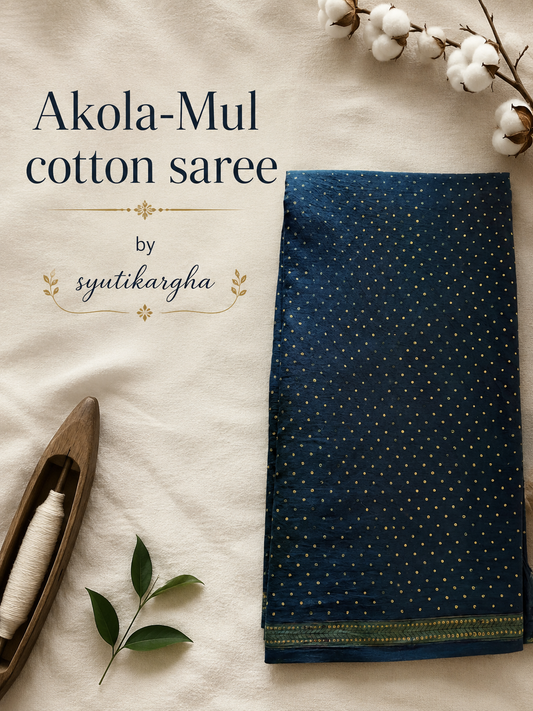 Akola - Mul cotton hand block printed saree #3