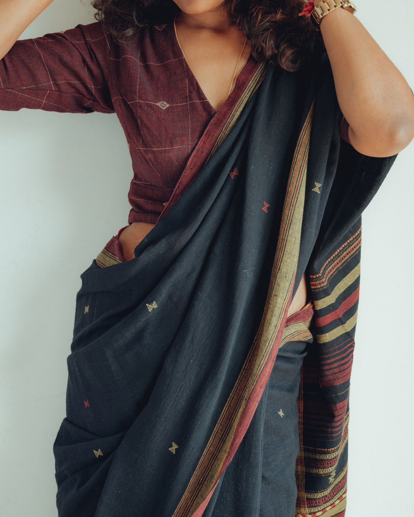 Bhujodi Kala Cotton Blouse (Maroon)