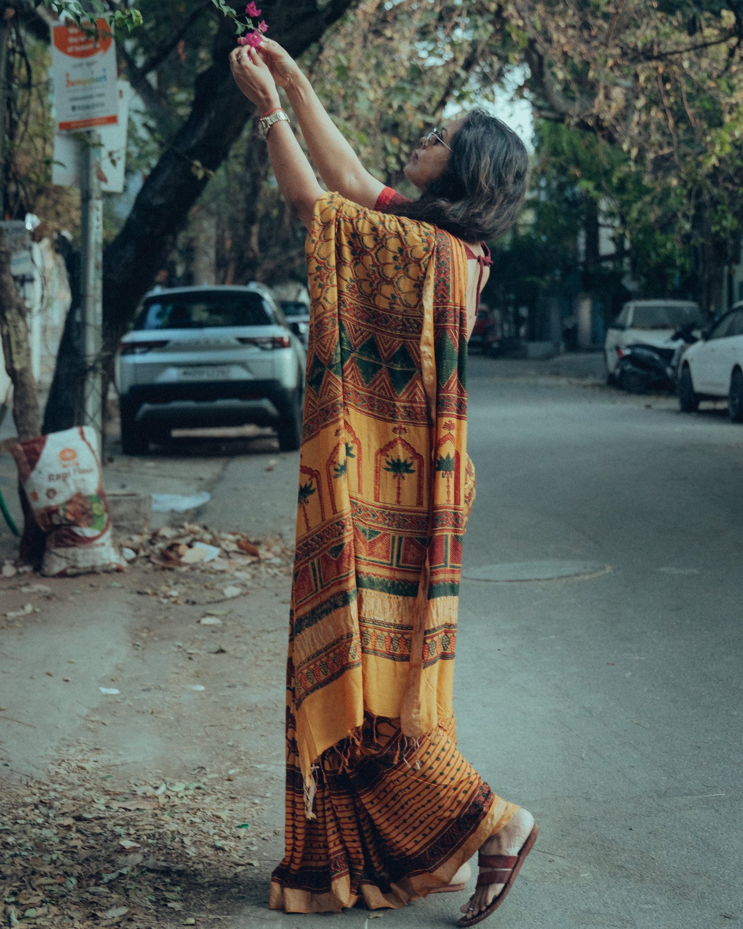 AJRAKH MULBERRY SILK SAREE