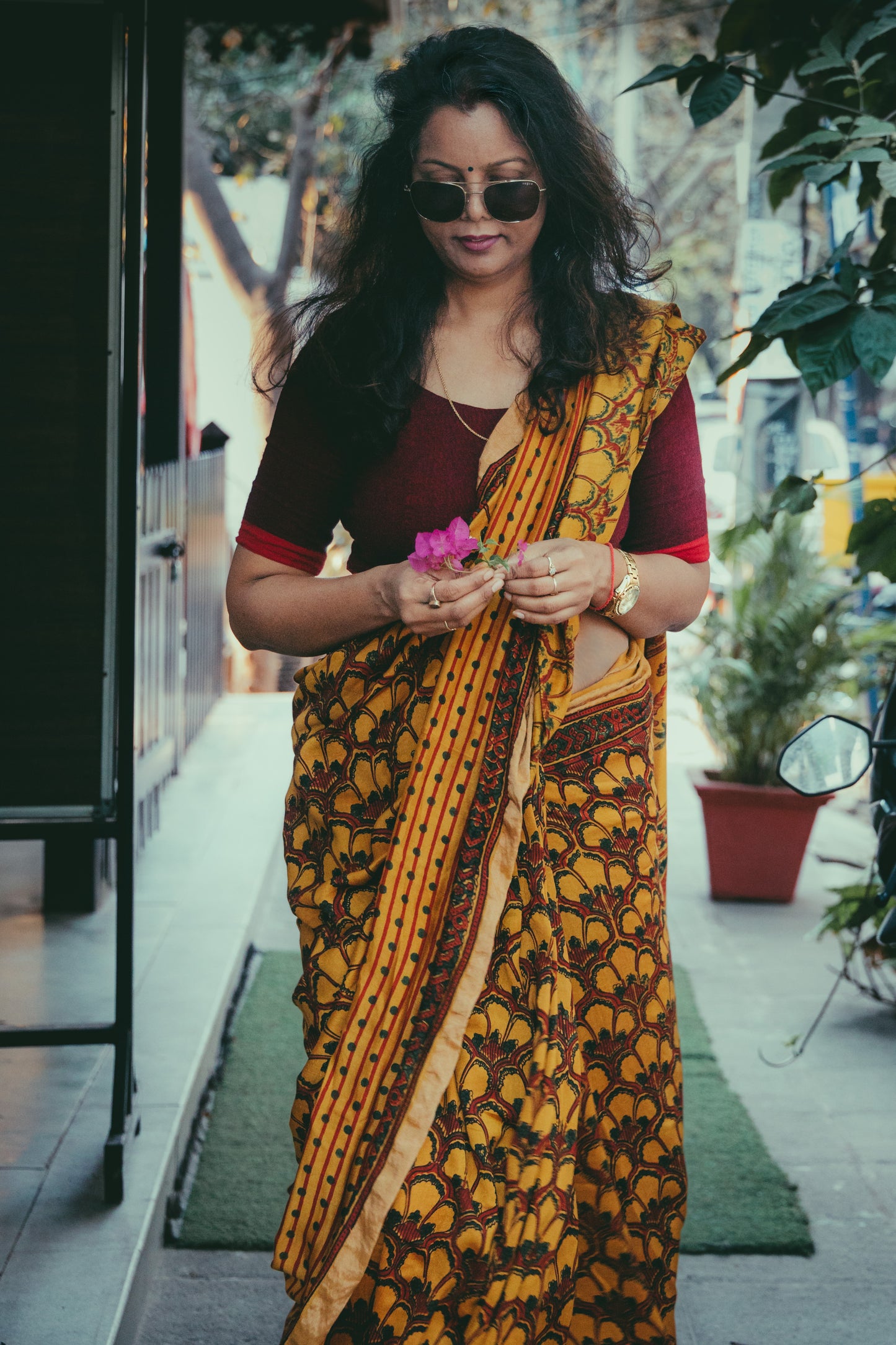 AJRAKH MULBERRY SILK SAREE