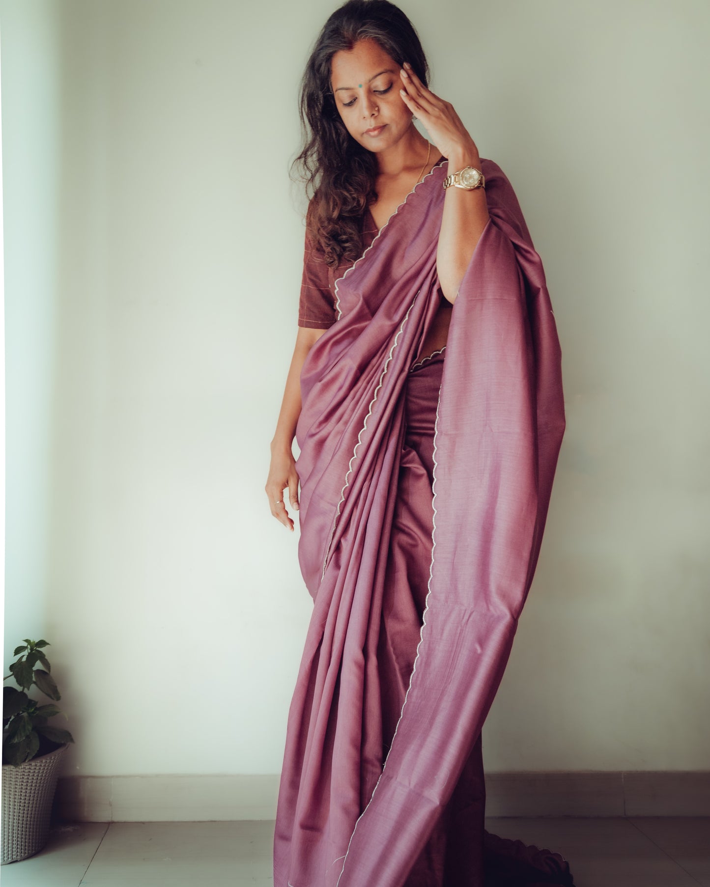 Plum Silk Saree