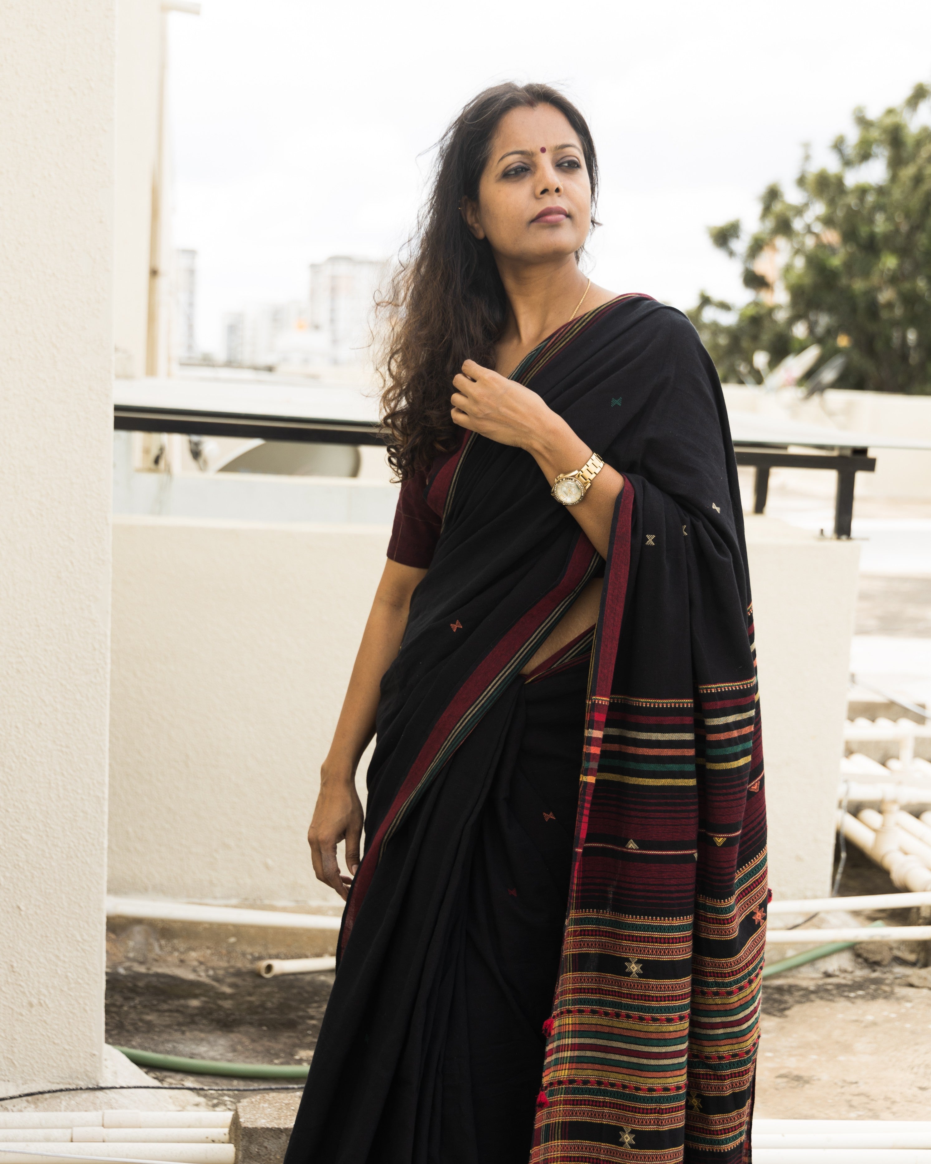 Kala Cotton Natural Dye Indigo Color Saree - Byhand I Indian Ethnic Wear  Online I Sustainable Fashion I Handmade Clothes