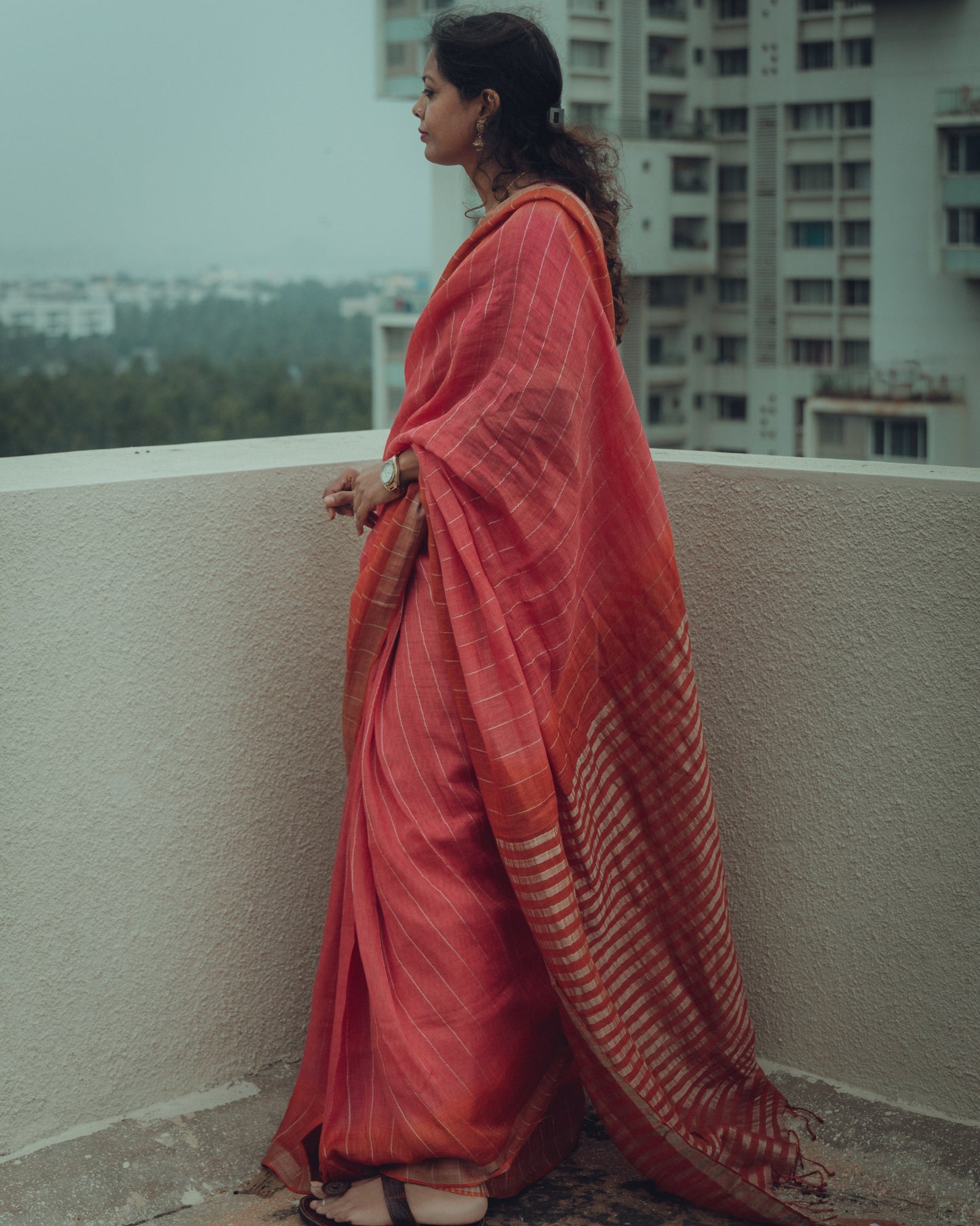 Azalea Linen Saree