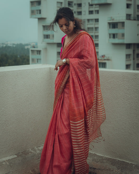 Azalea Linen Saree