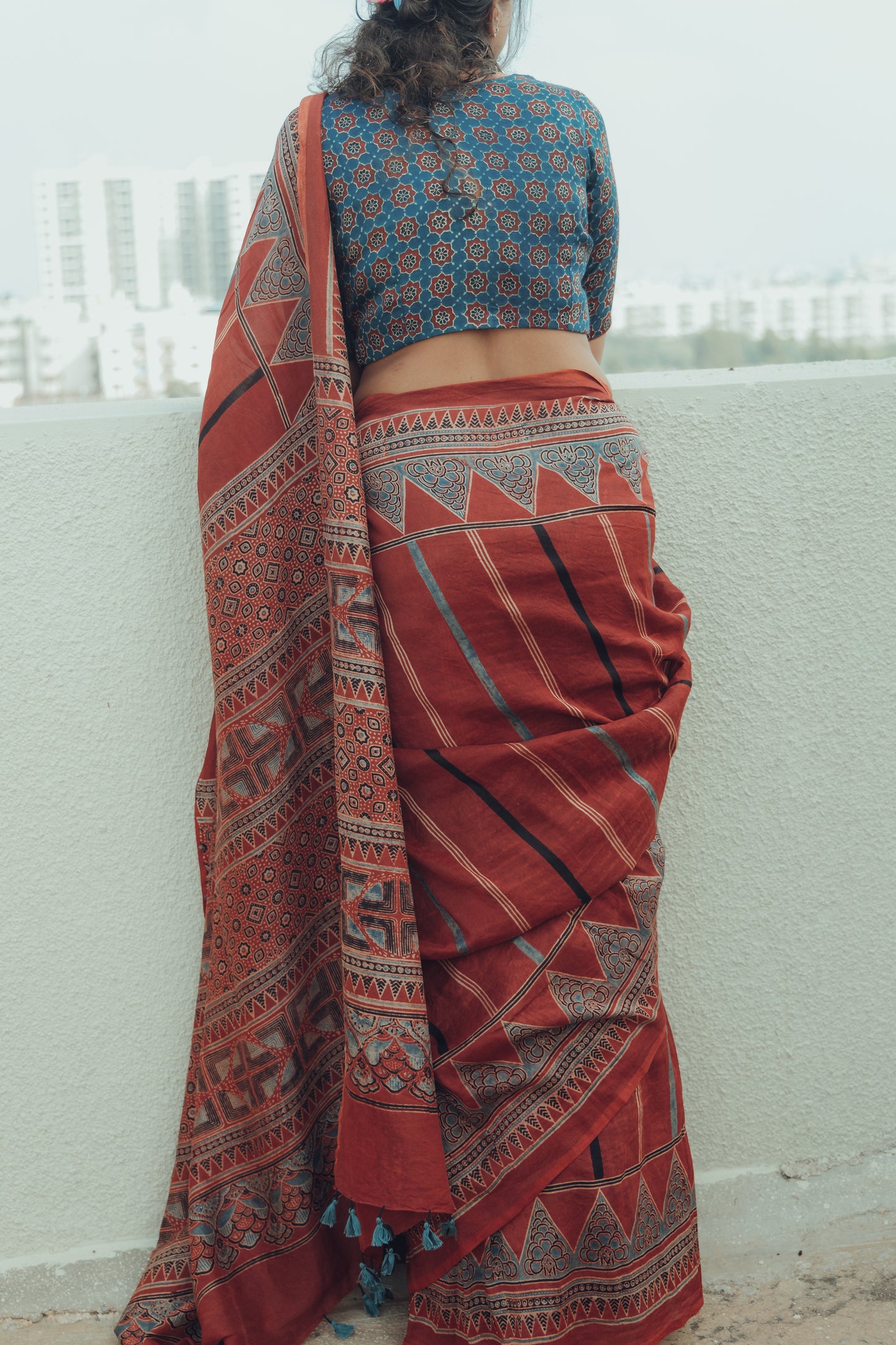 AJARKH CHANDERI SAREE.