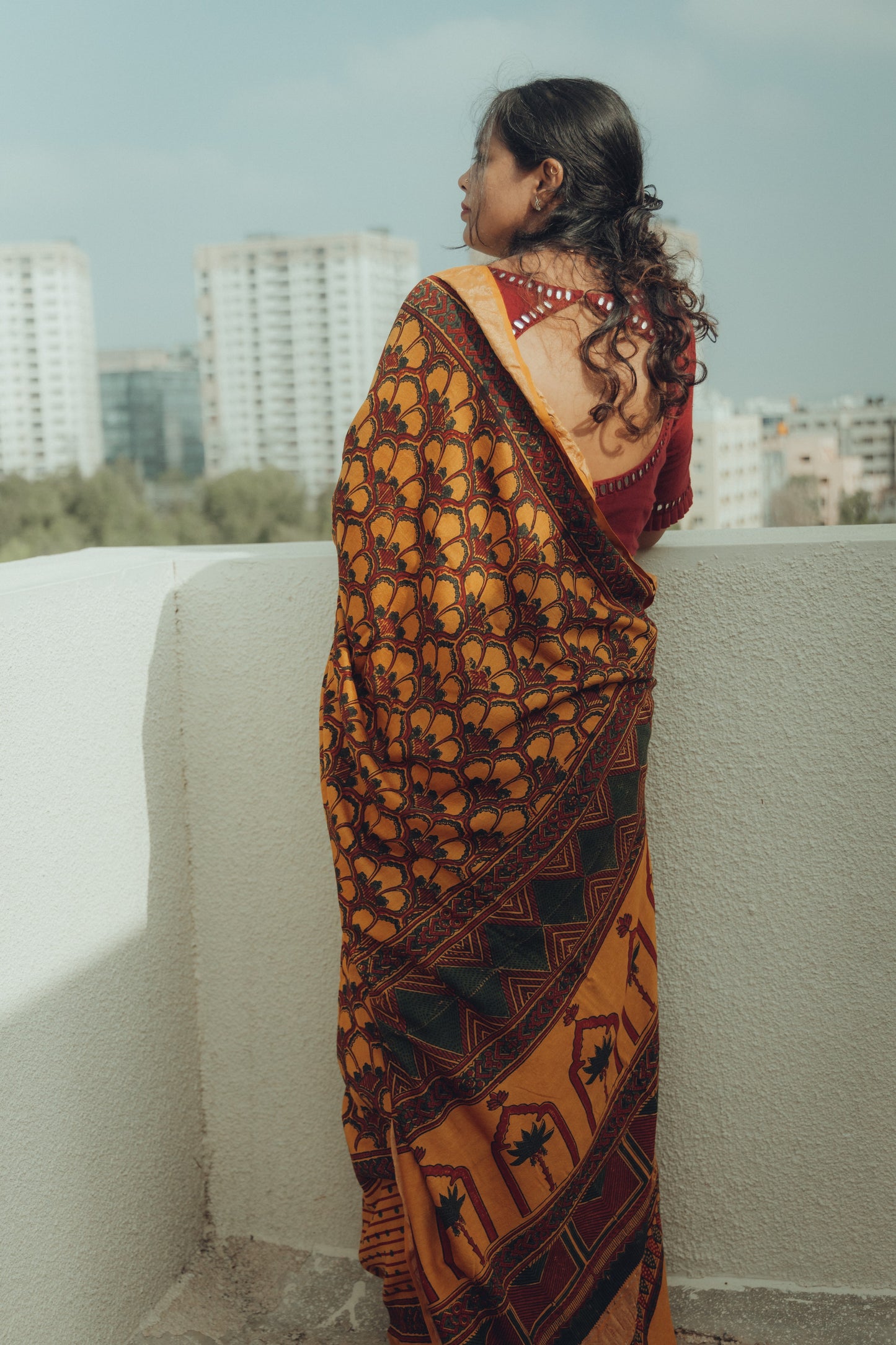 AJRAKH MULBERRY SILK SAREE