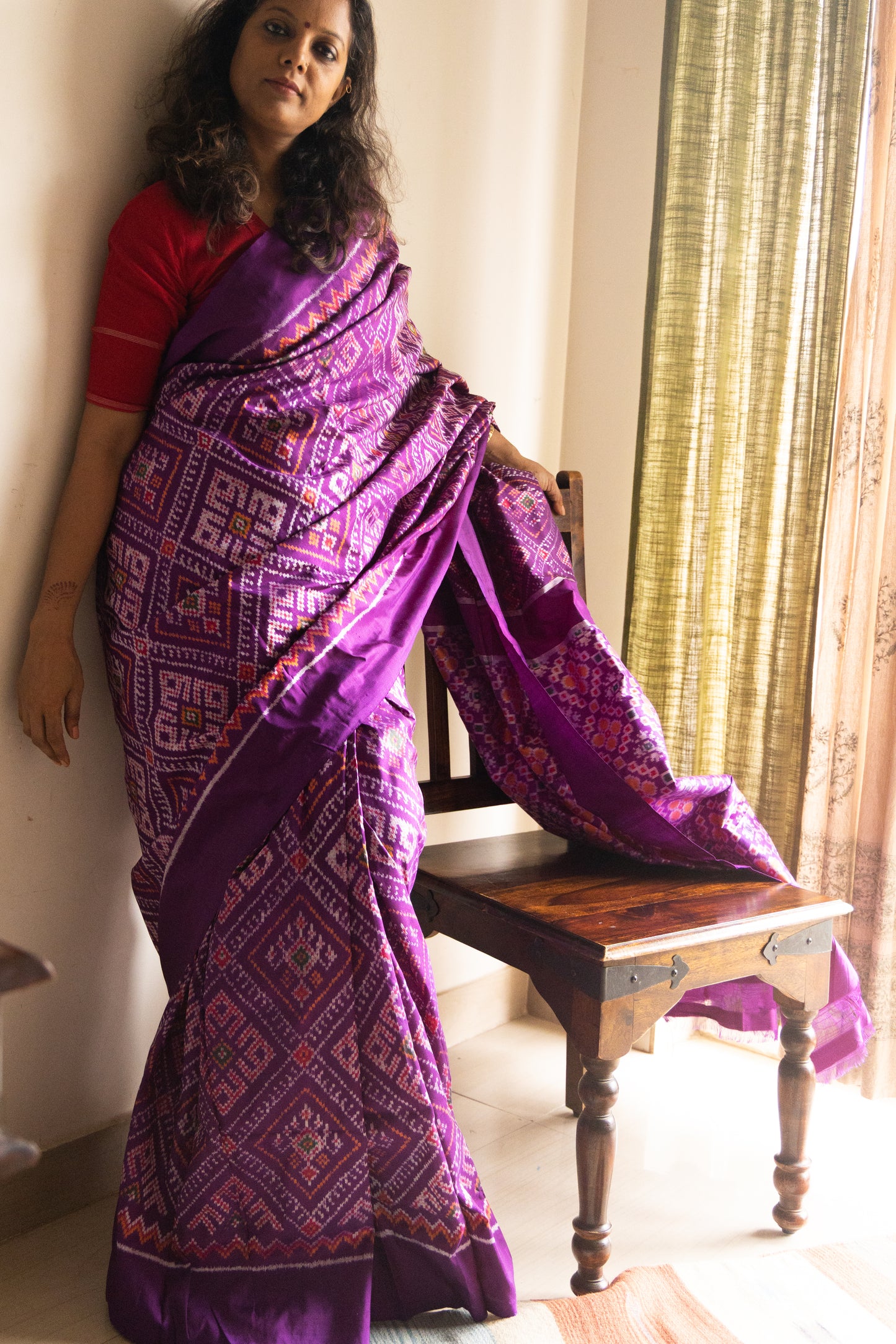 Mulberry Silk  Ikkat Saree
