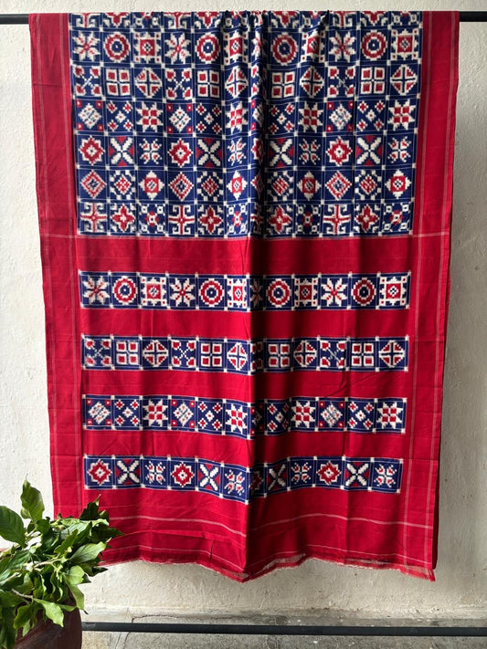 Telia Rumal Double Ikkat Cotton Saree