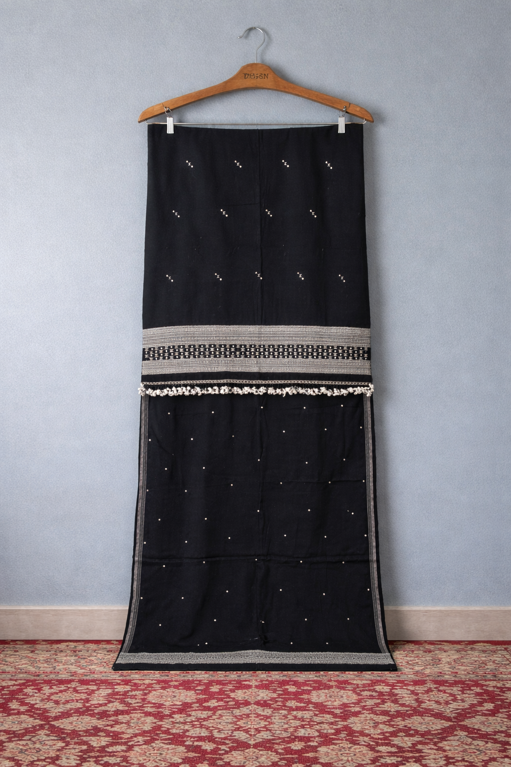 BHUJODI KALA COTTON KURTA ,BOTTOM & DUPATTA(Mirror work)