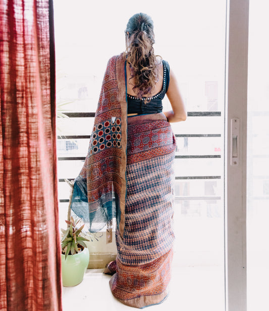 Ajrakh Handloom Kota Saree