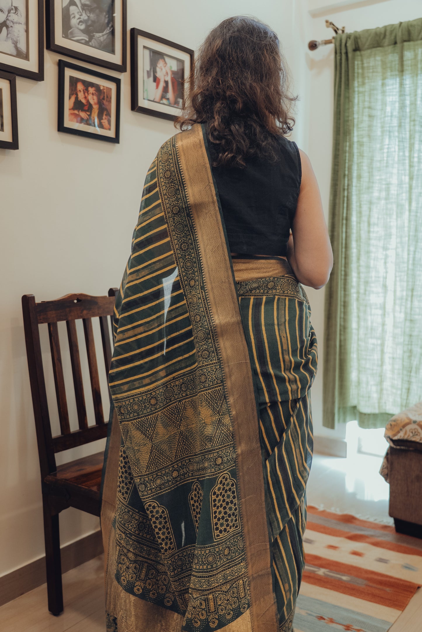 AJRAKH COTTON (Zari Border & Pallu)