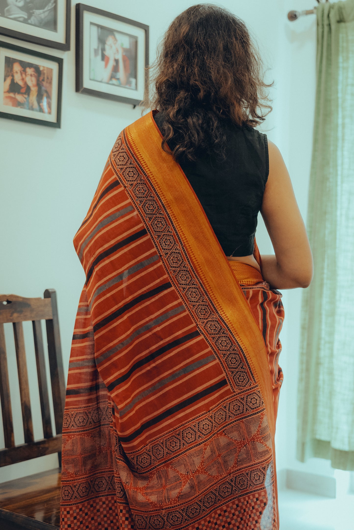 AJRAKH COTTON (Zari Border & Pallu)