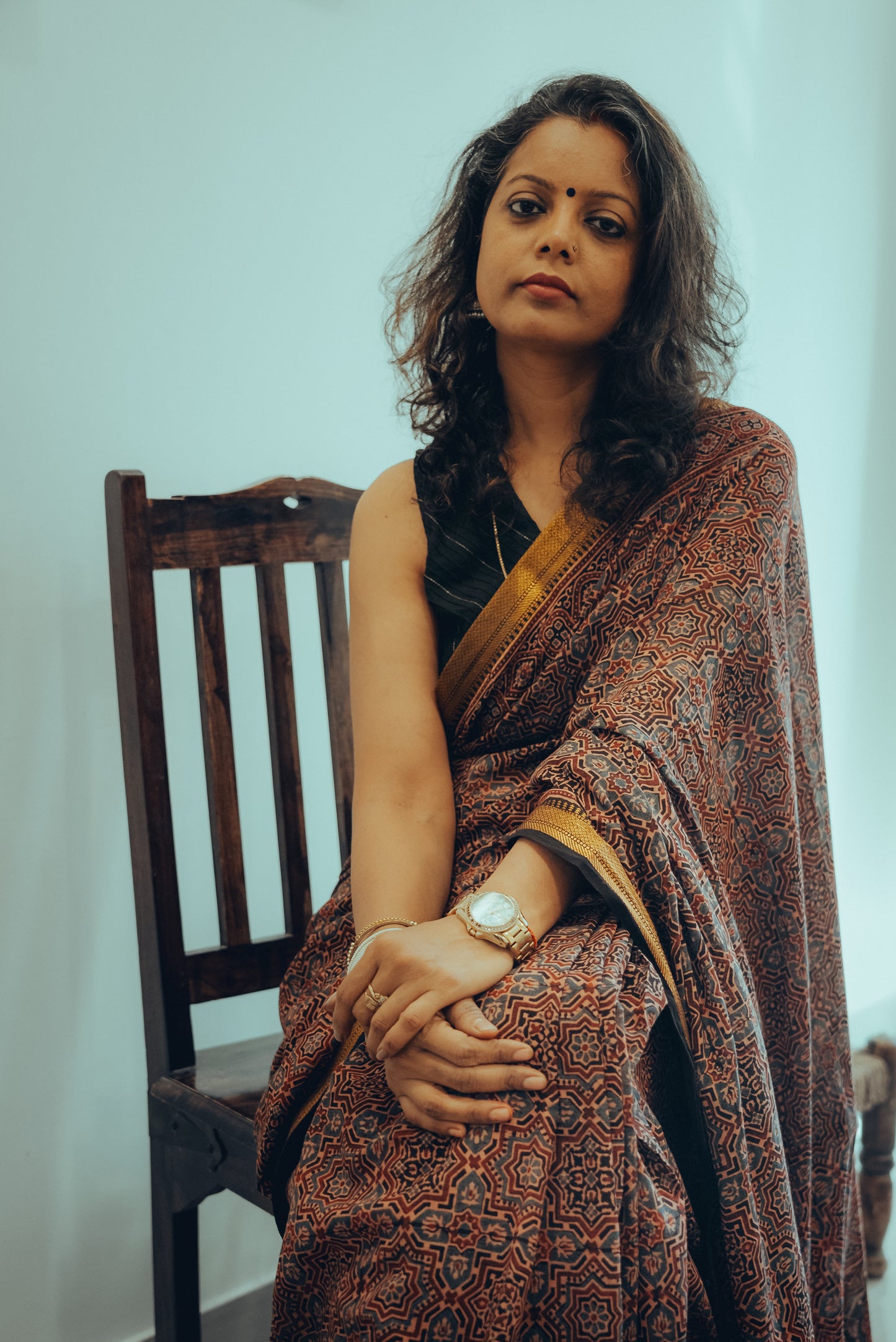 MADURAI COTTON AJRAKH (Zari Border & Pallu)