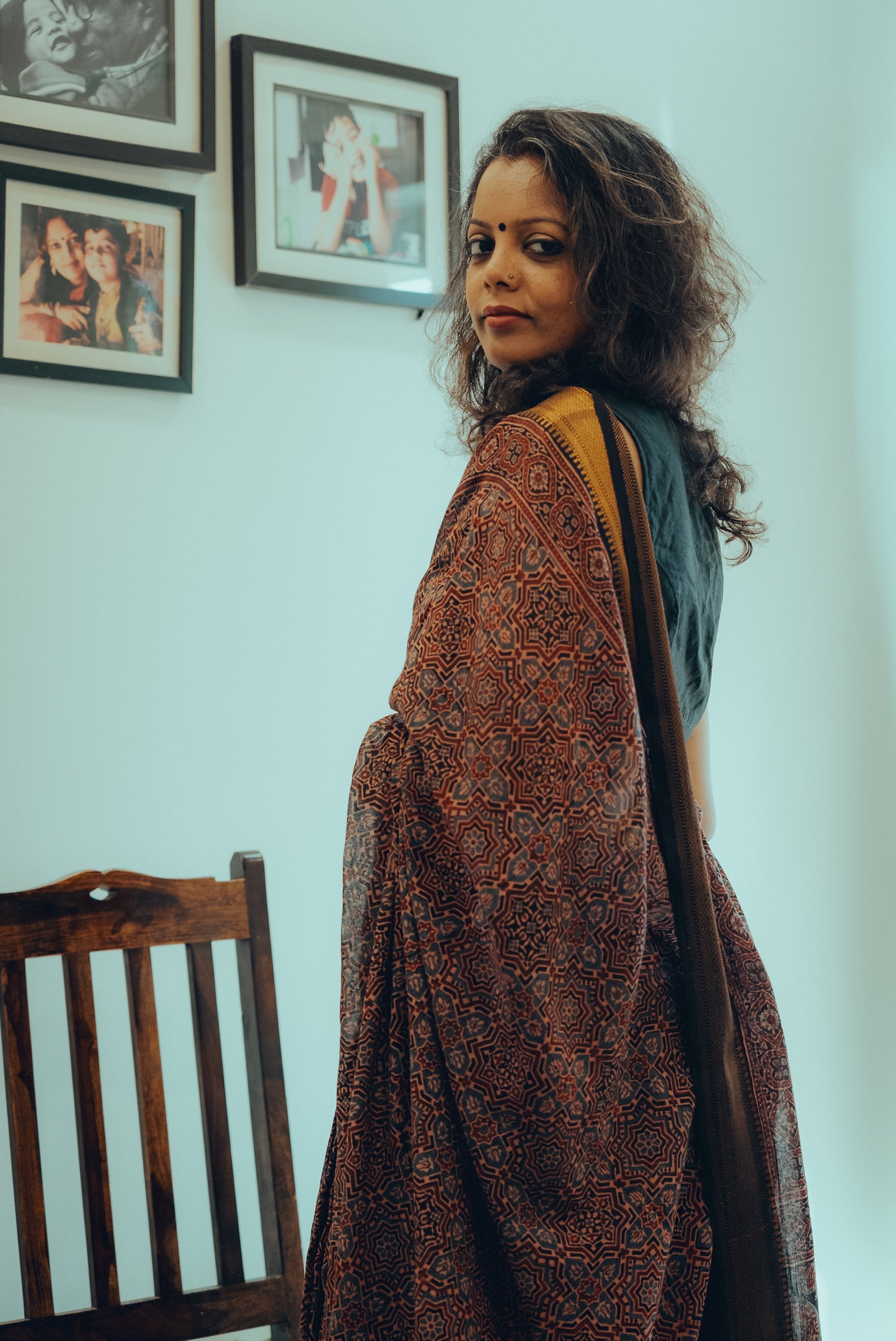 MADURAI COTTON AJRAKH (Zari Border & Pallu)