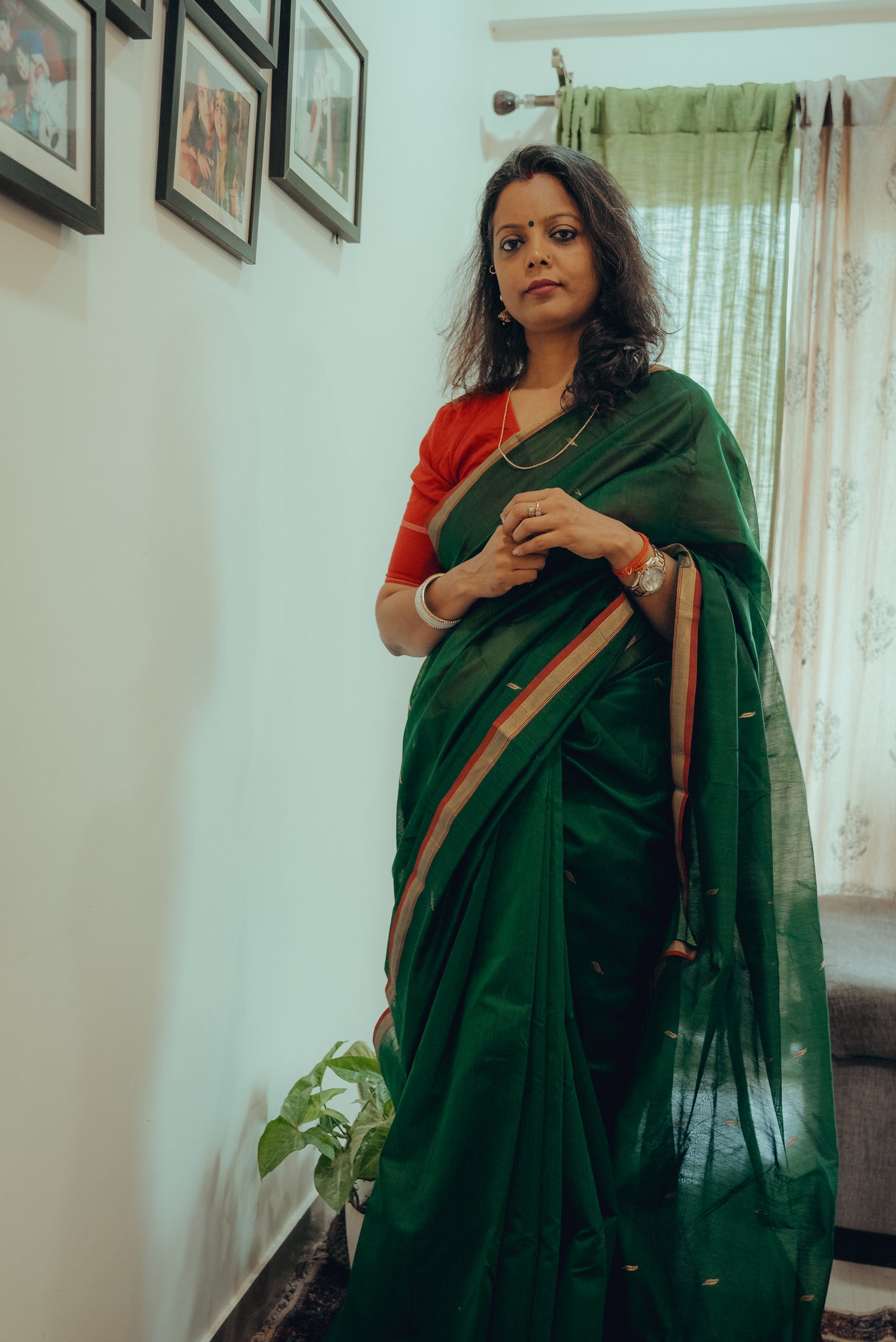 Handloom Zari Work Chanderi  Saree