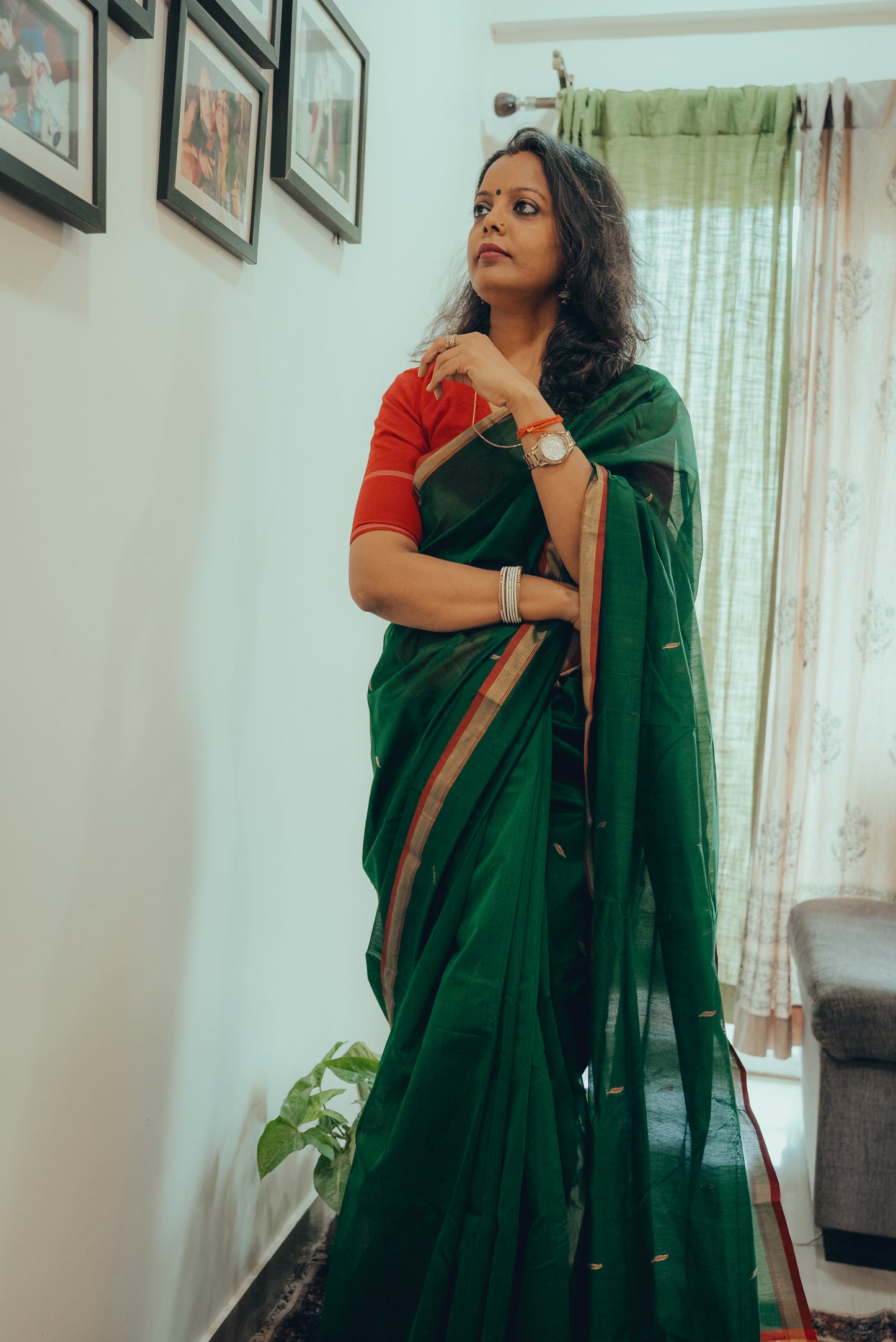 Handloom Zari Work Chanderi  Saree