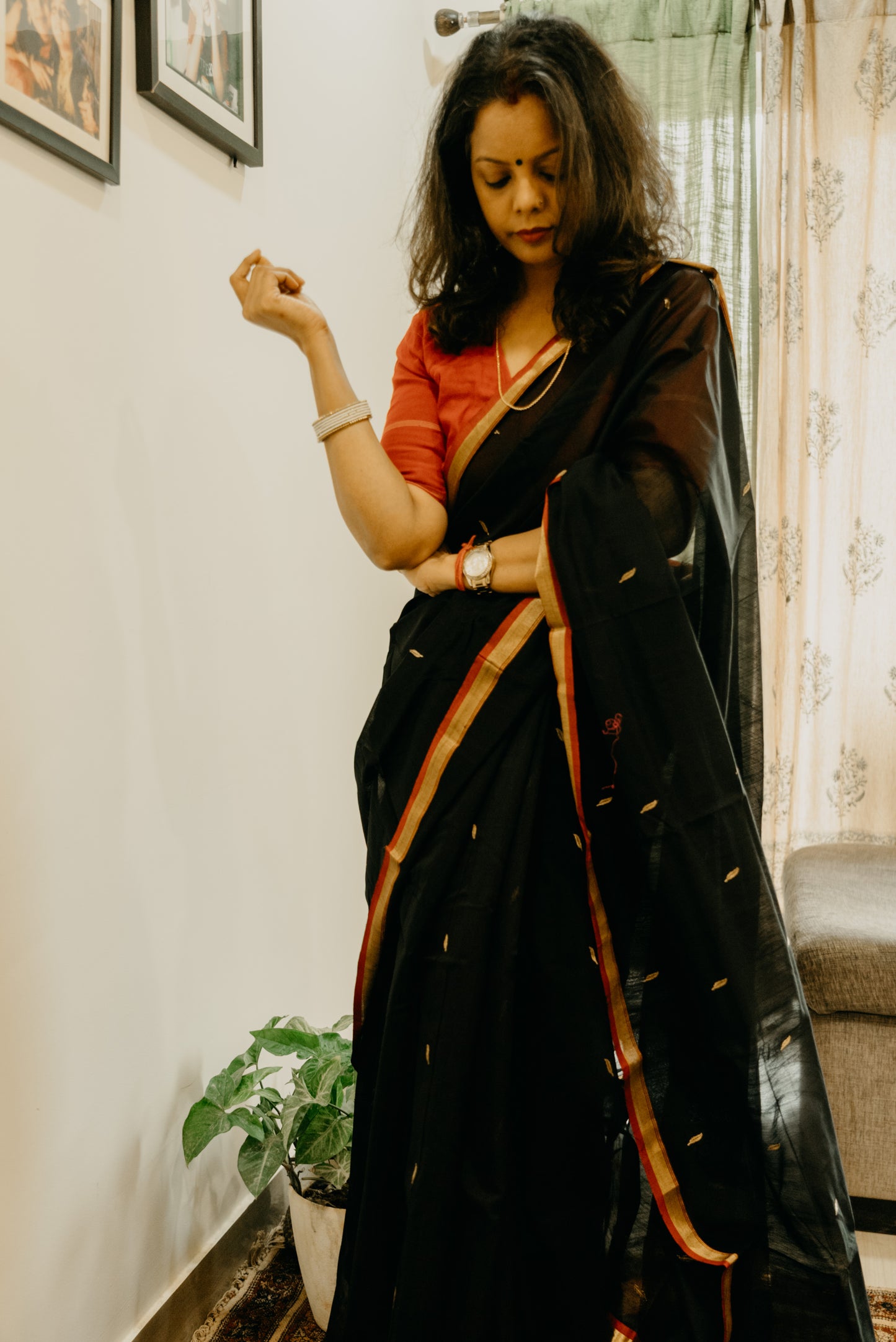 Handloom Zari Work Chanderi Saree