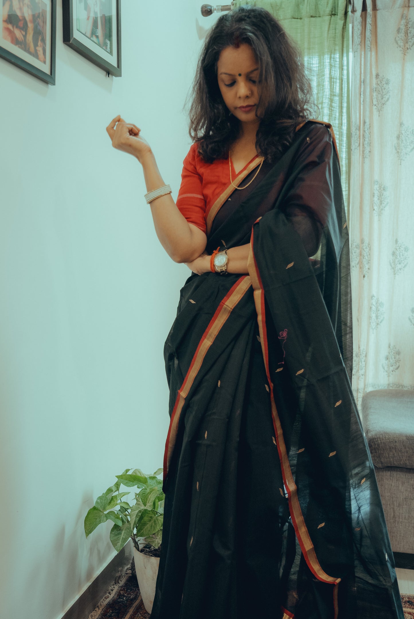 Handloom Zari Work Chanderi Saree