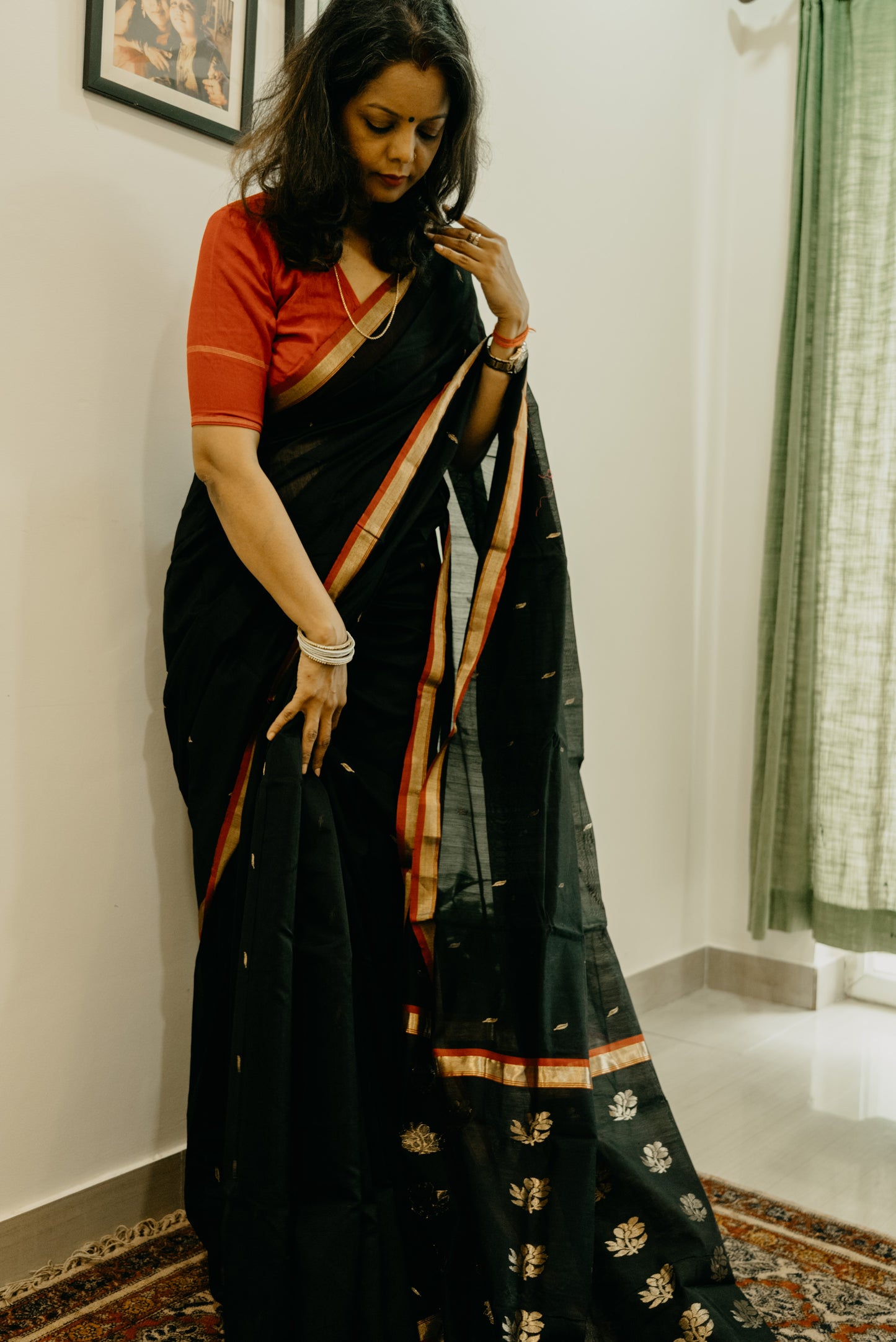 Handloom Zari Work Chanderi Saree
