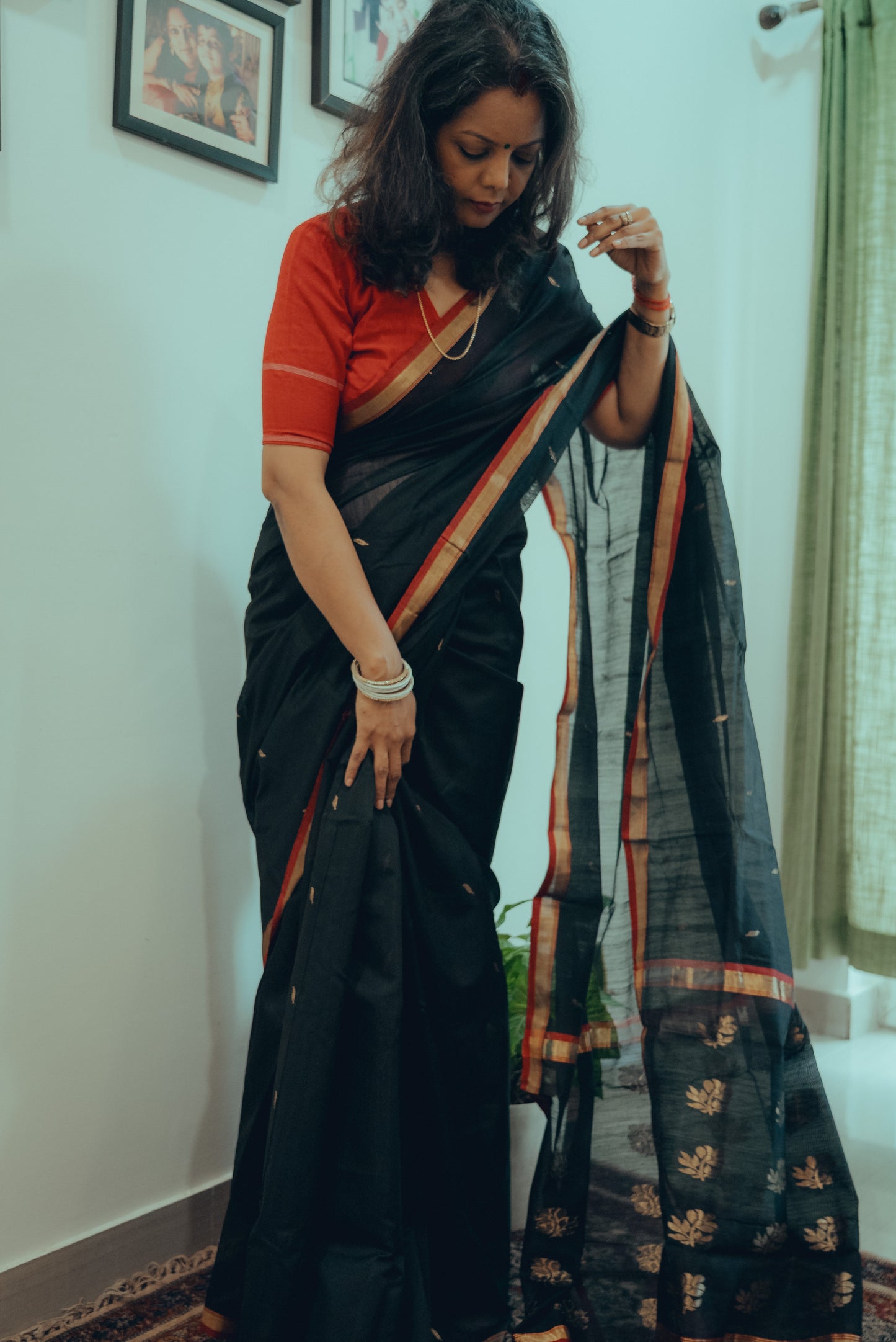 Handloom Zari Work Chanderi Saree
