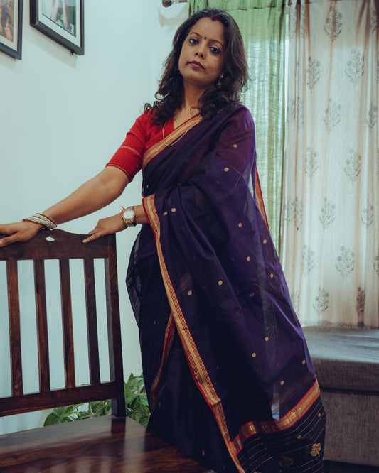 Handloom Zari Work Chanderi  Saree