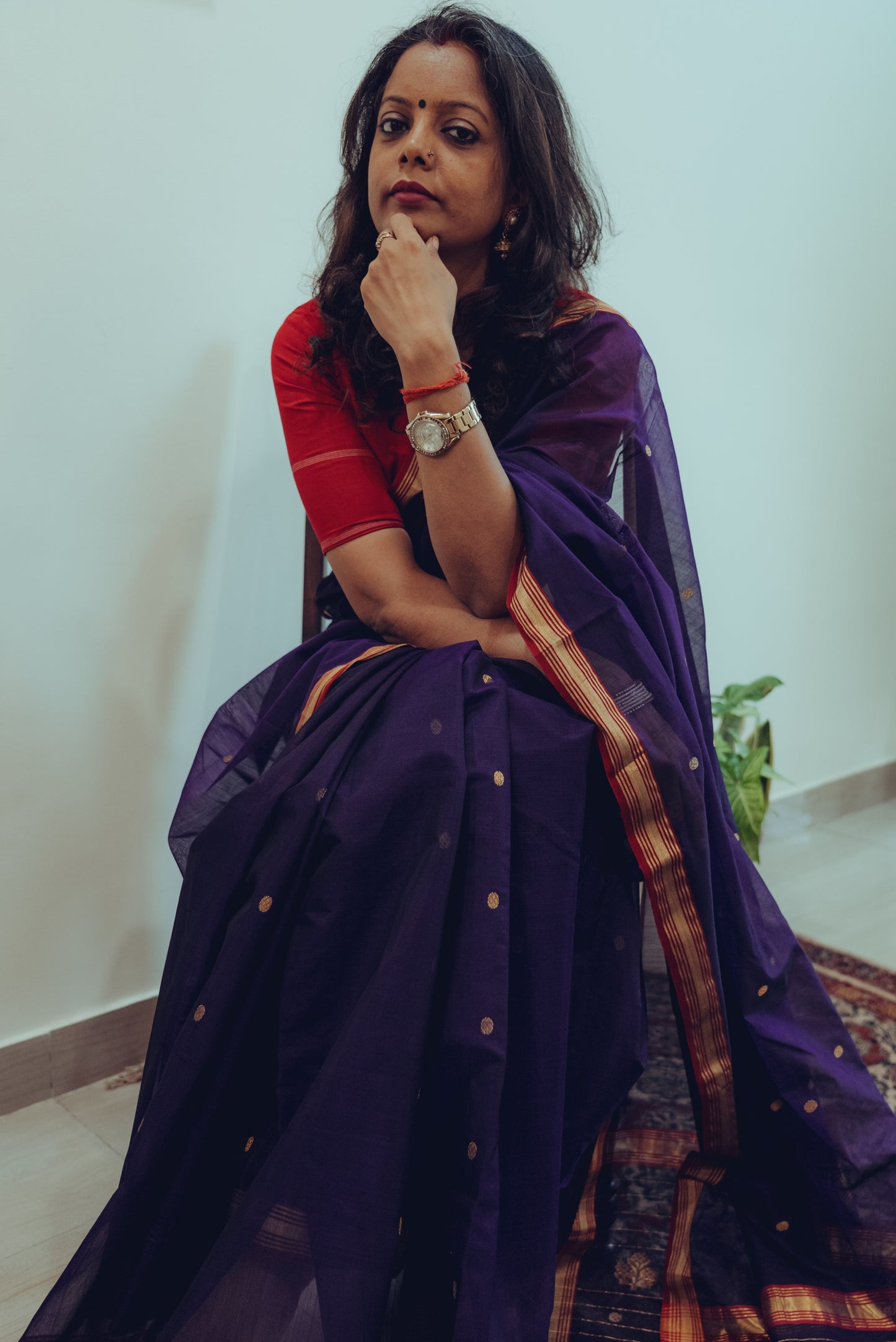 Handloom Zari Work Chanderi  Saree