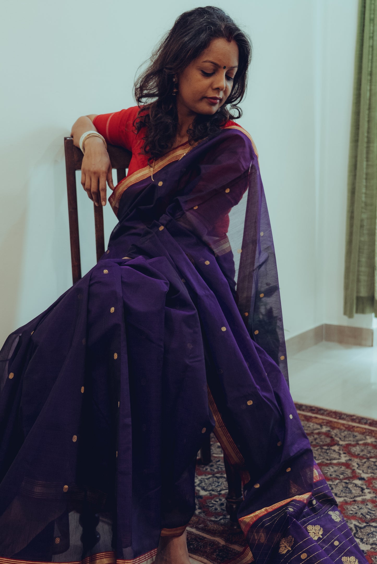 Handloom Zari Work Chanderi  Saree