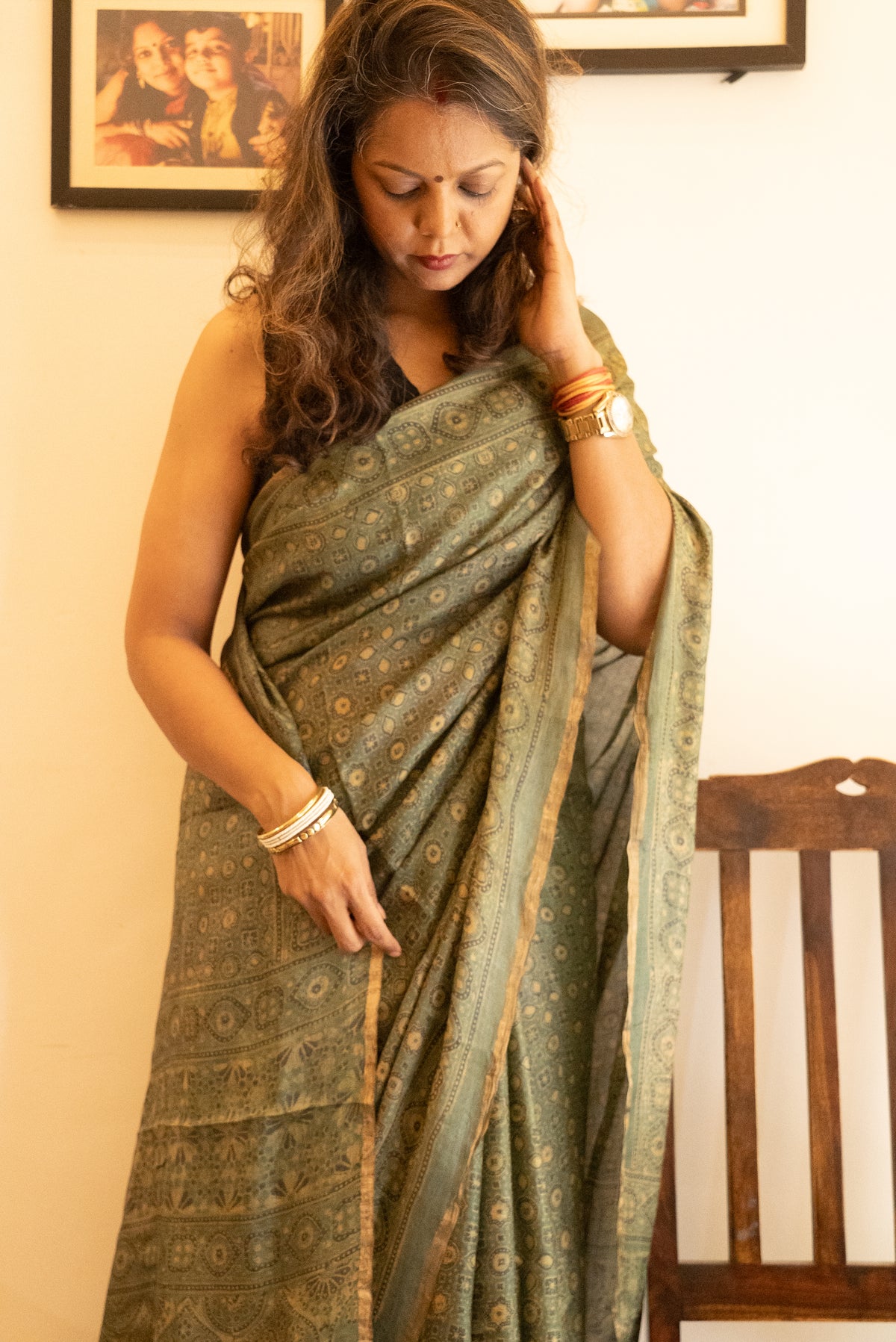Ajrakh Tussar Silk