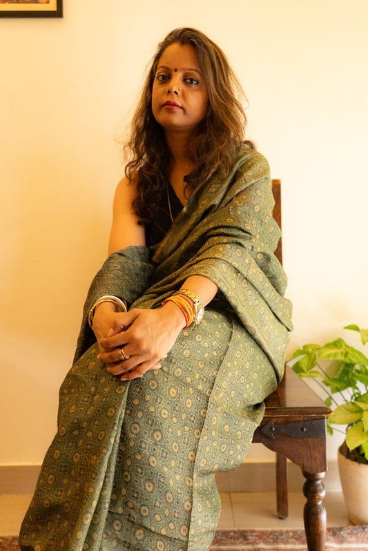 Ajrakh Tussar Silk