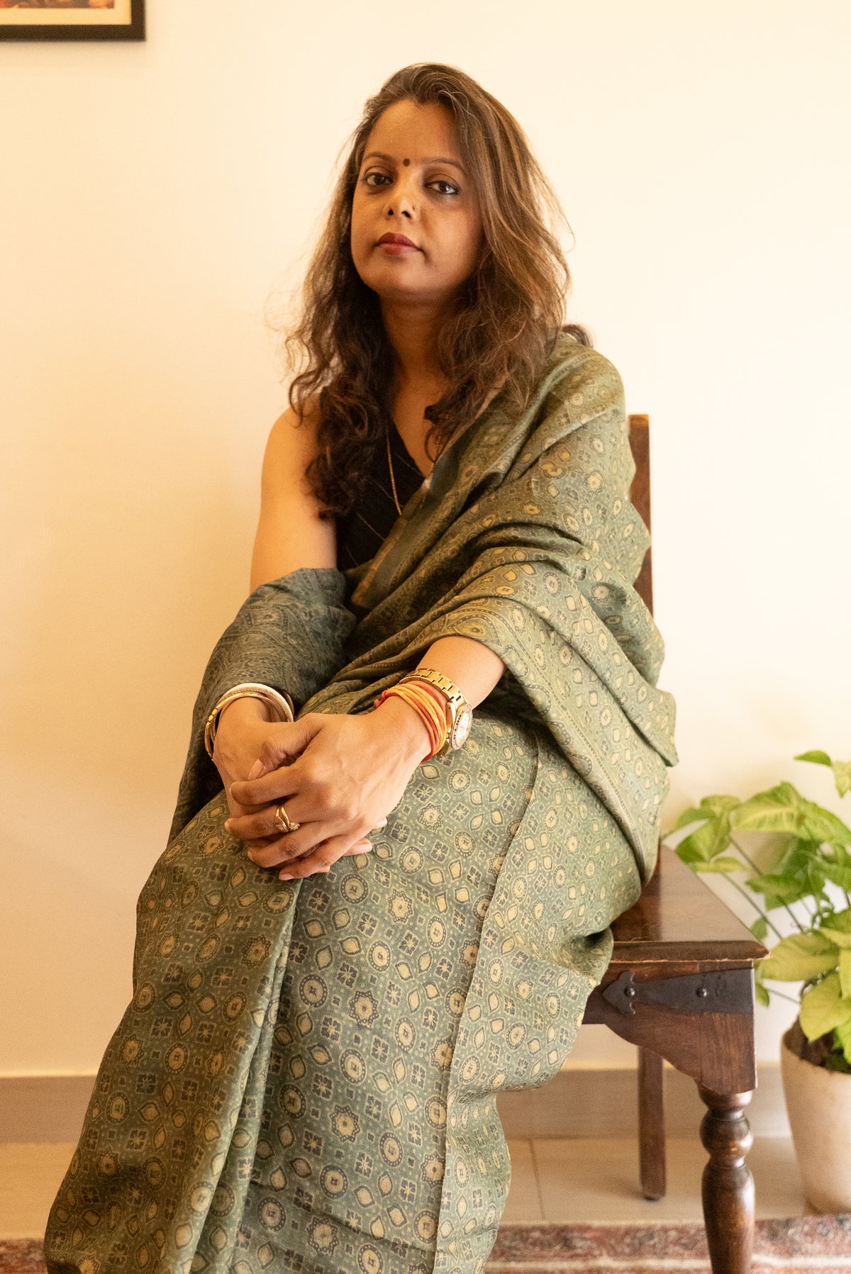 Ajrakh Tussar Silk