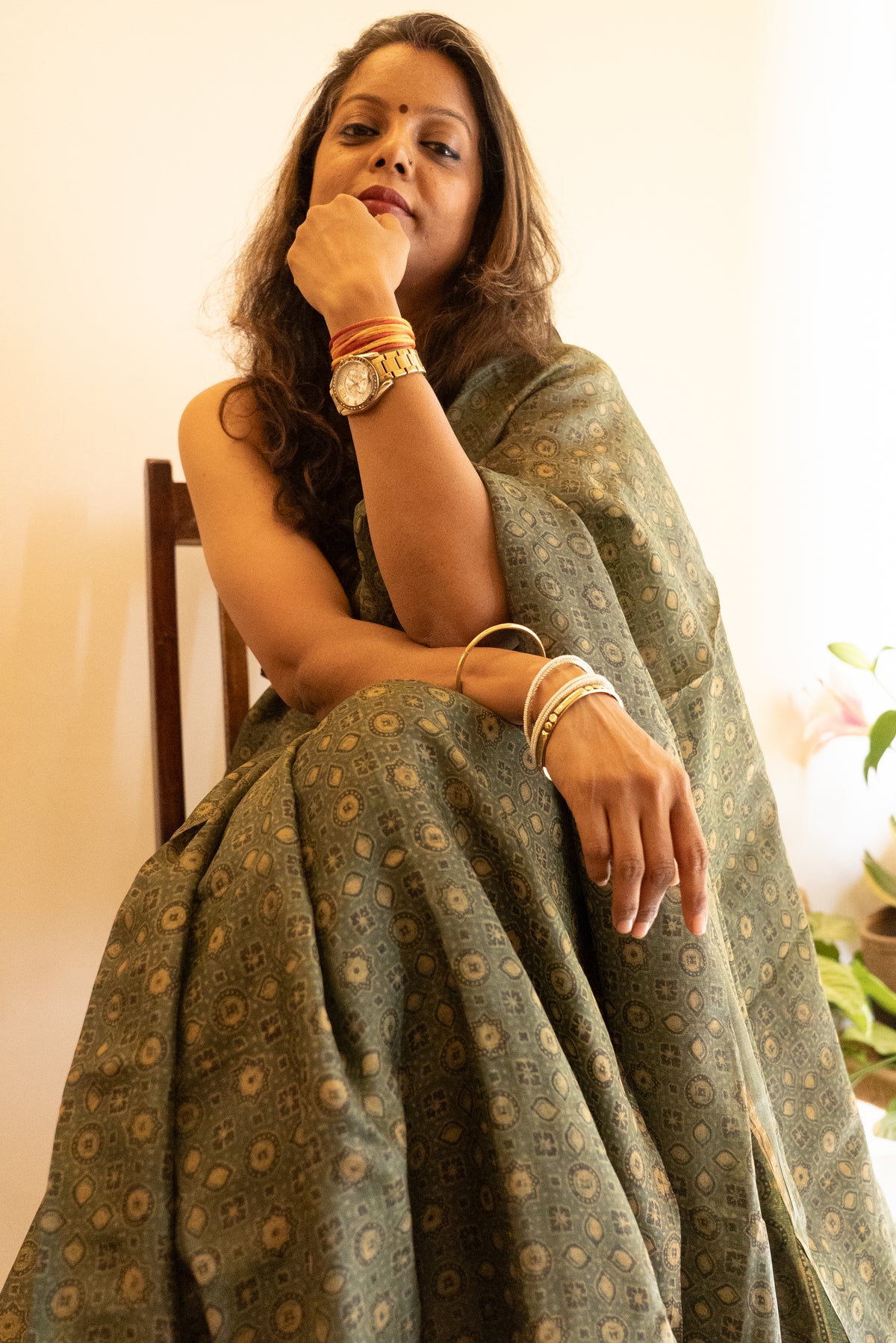 Ajrakh Tussar Silk