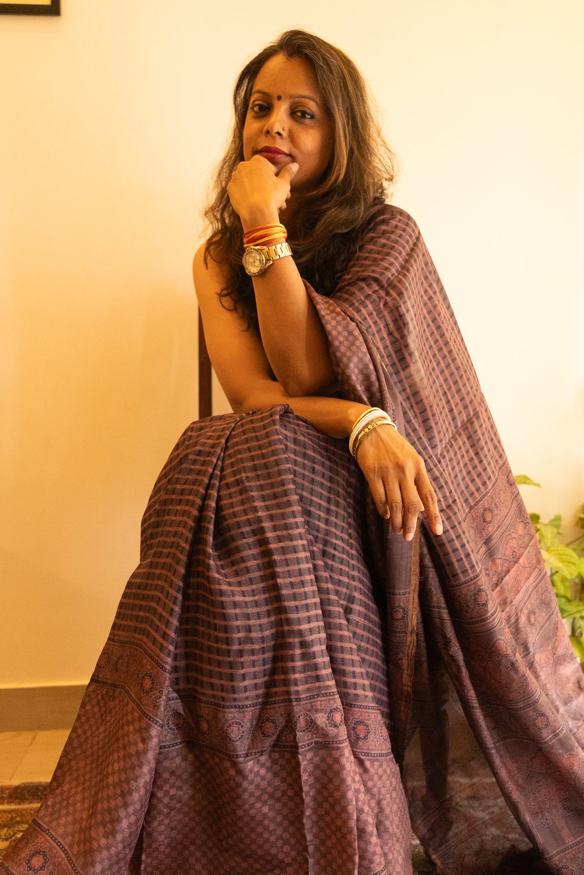 Ajrakh Tussar Silk