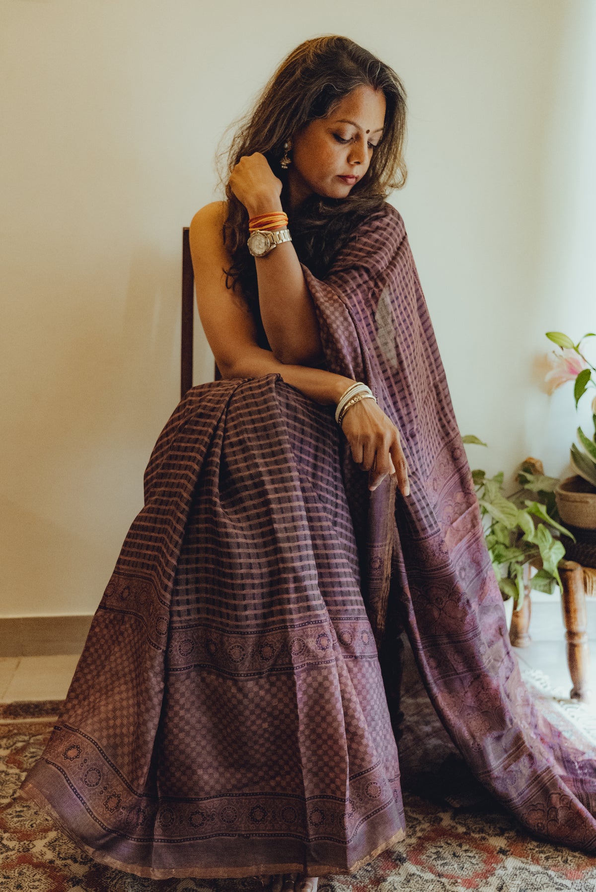 Ajrakh Tussar Silk