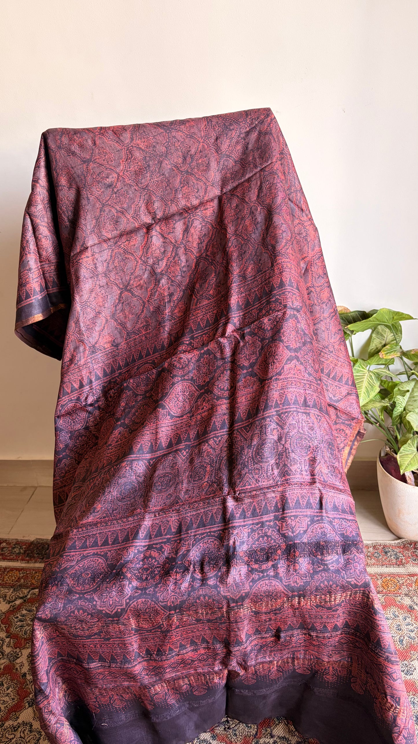 Ajrakh Tussar Silk