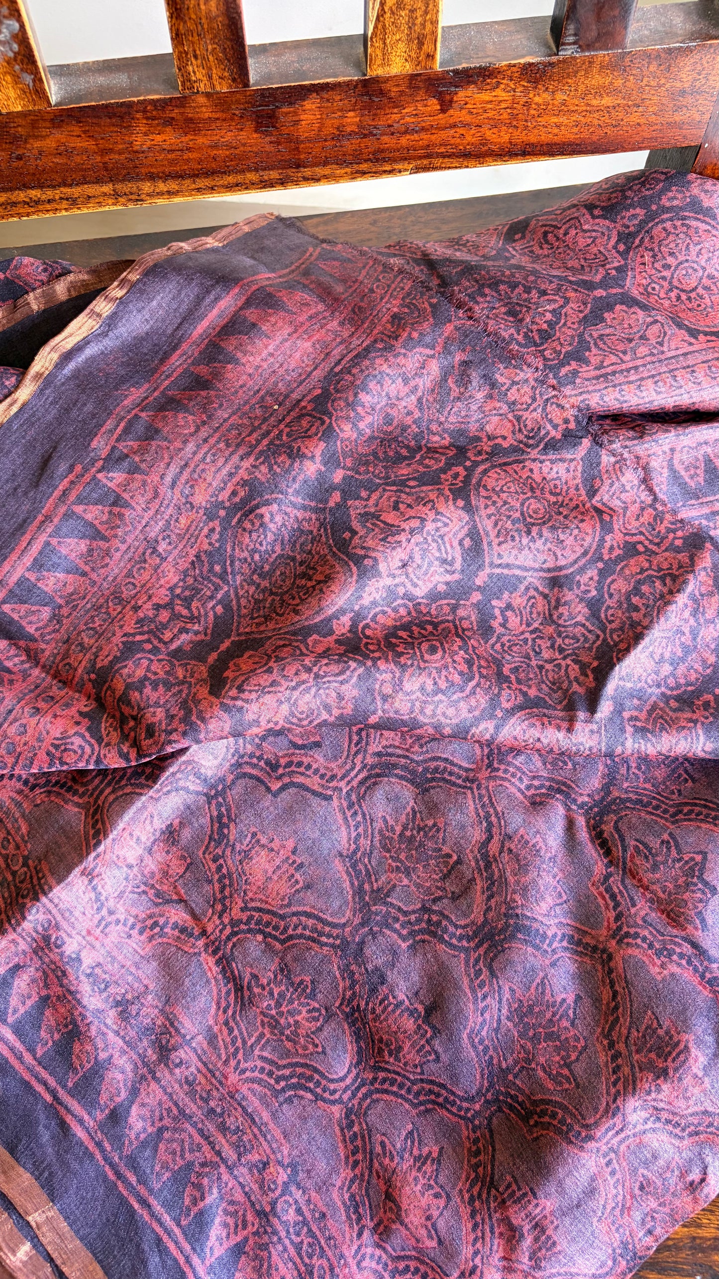 Ajrakh Tussar Silk