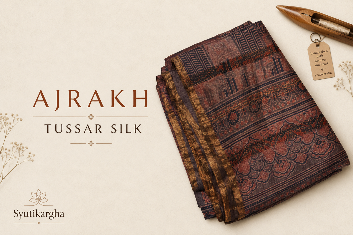 Ajrakh Tussar Silk