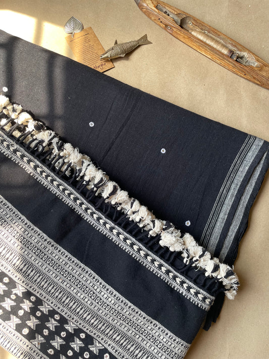 BHUJODI KALA COTTON KURTA ,BOTTOM & DUPATTA(Mirror work)