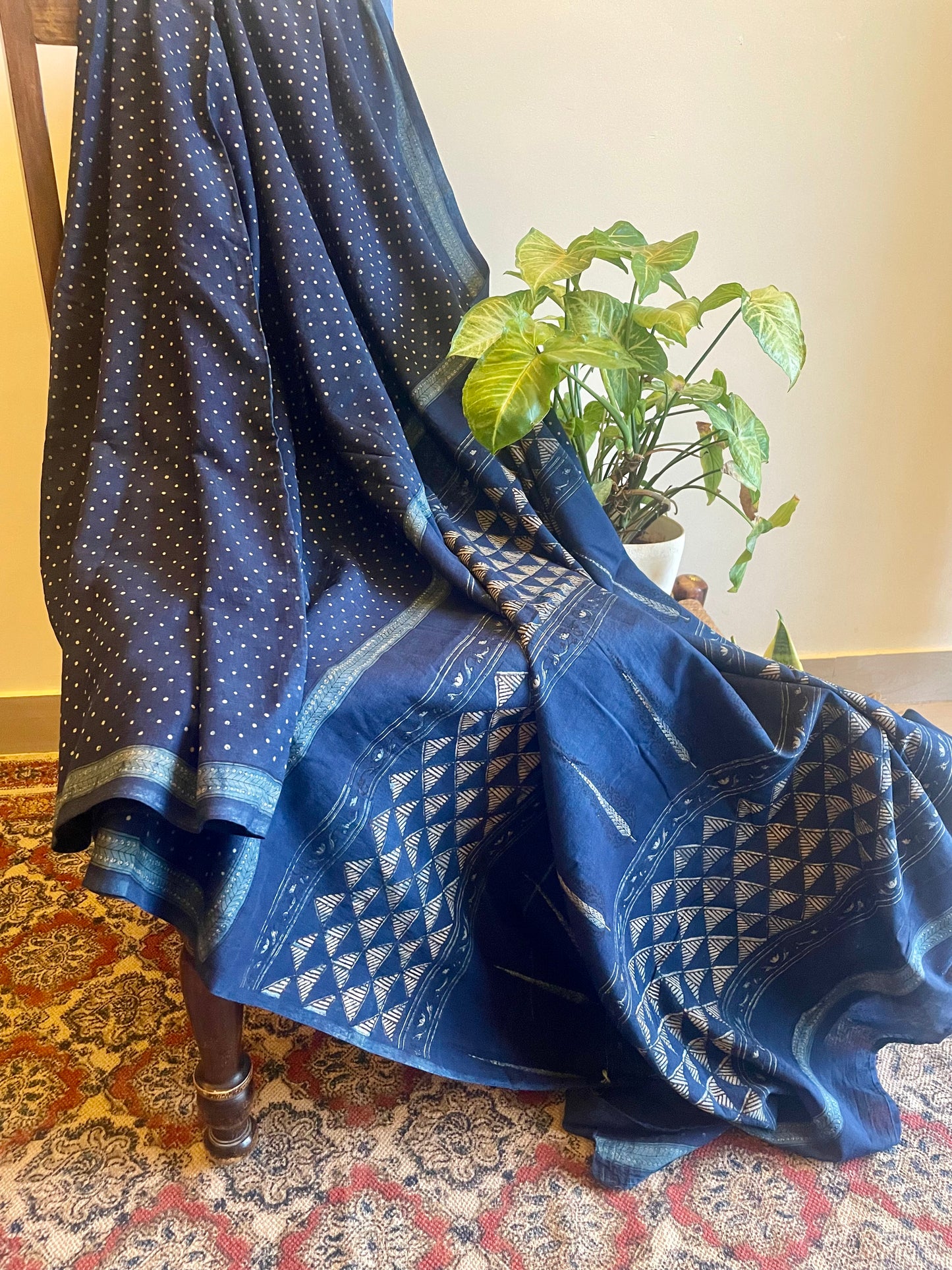 Akola - Mul cotton hand block printed saree #5