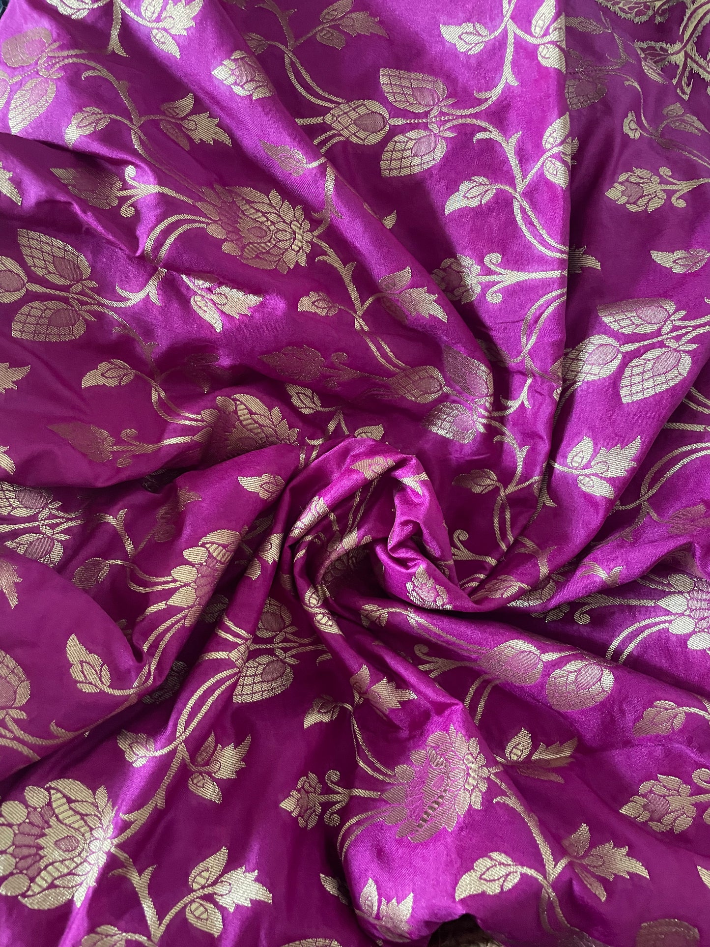 Banarsi Purple Silk Fabric