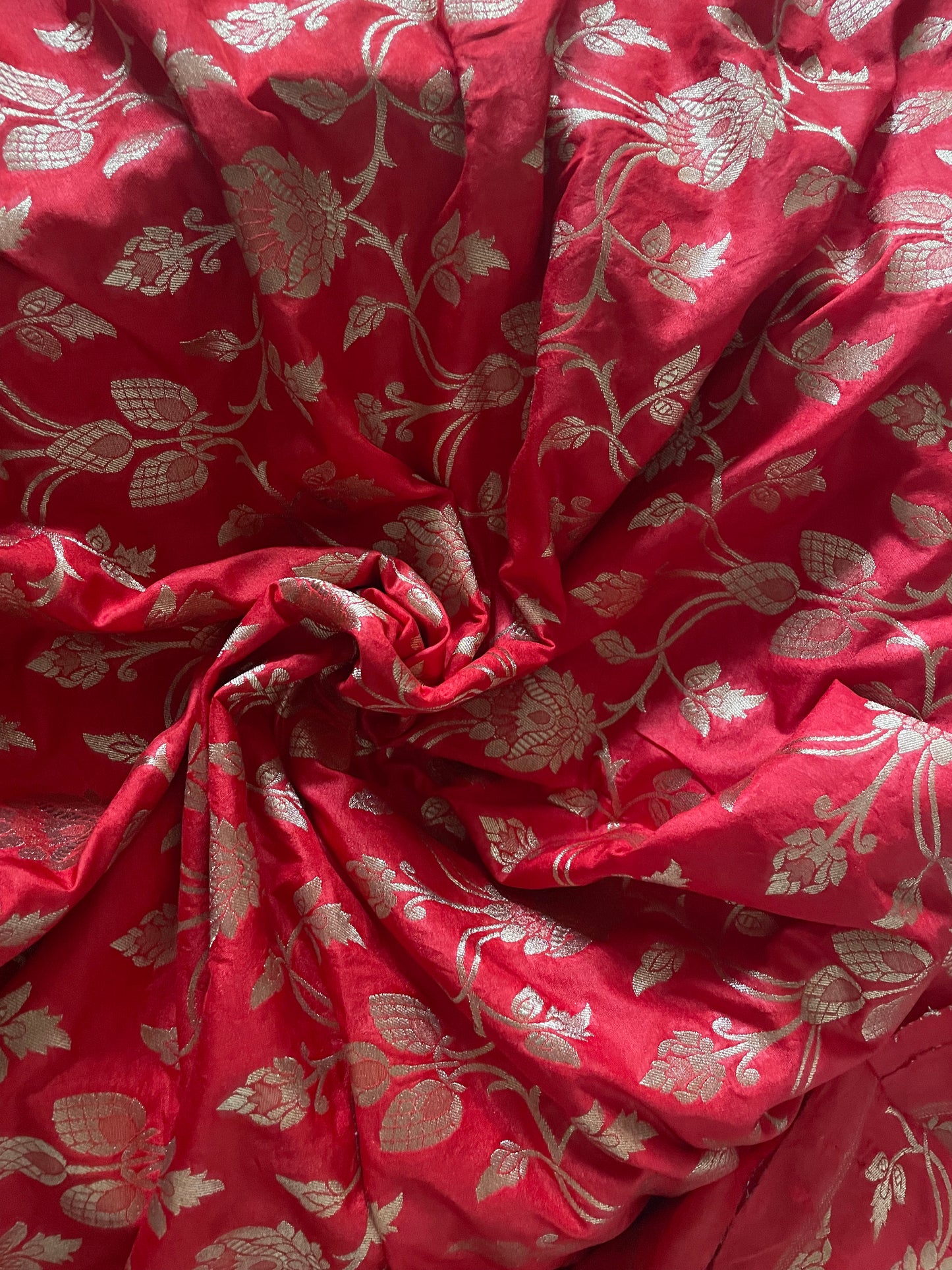 Banarsi Red Silk Fabric