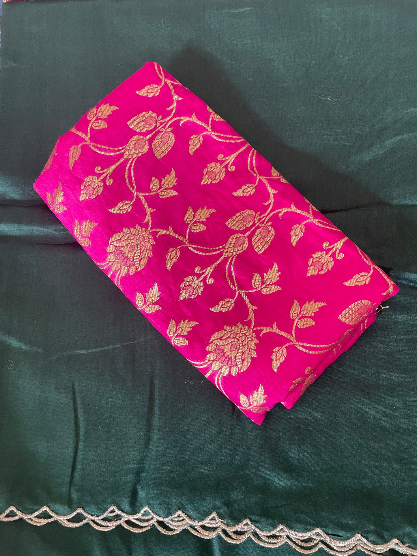 Banarsi Rani Pink Silk Fabric