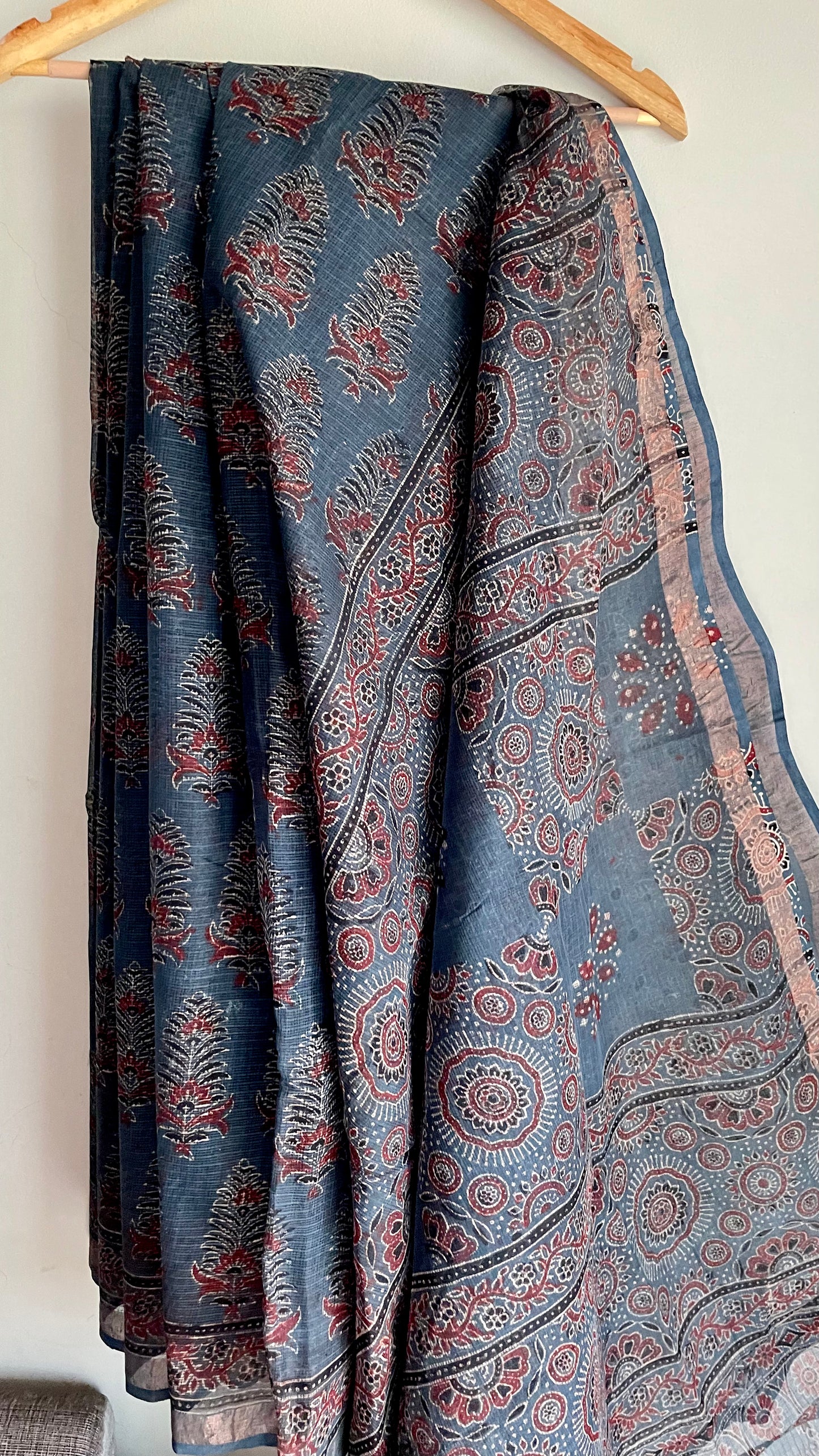 Ajrakh Kota Cotton Saree